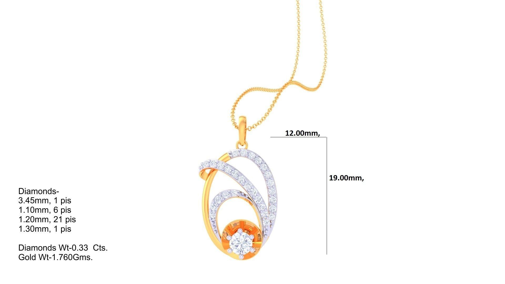 Solitaire Wire High Jewelry Pendant Necklace 3dm stl 3mf obj 3D print model_1