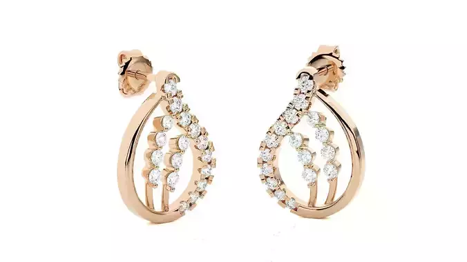 Light wt Women Diamond Earrings 
