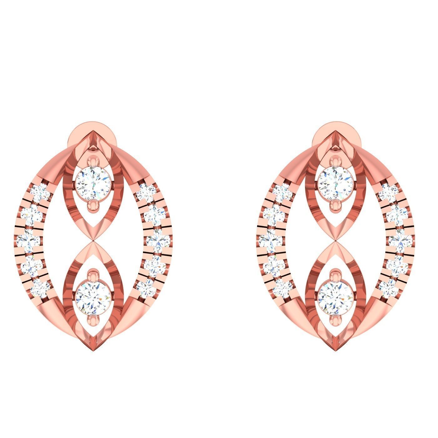 Light wt Women Diamond Earrings  3D print model_1