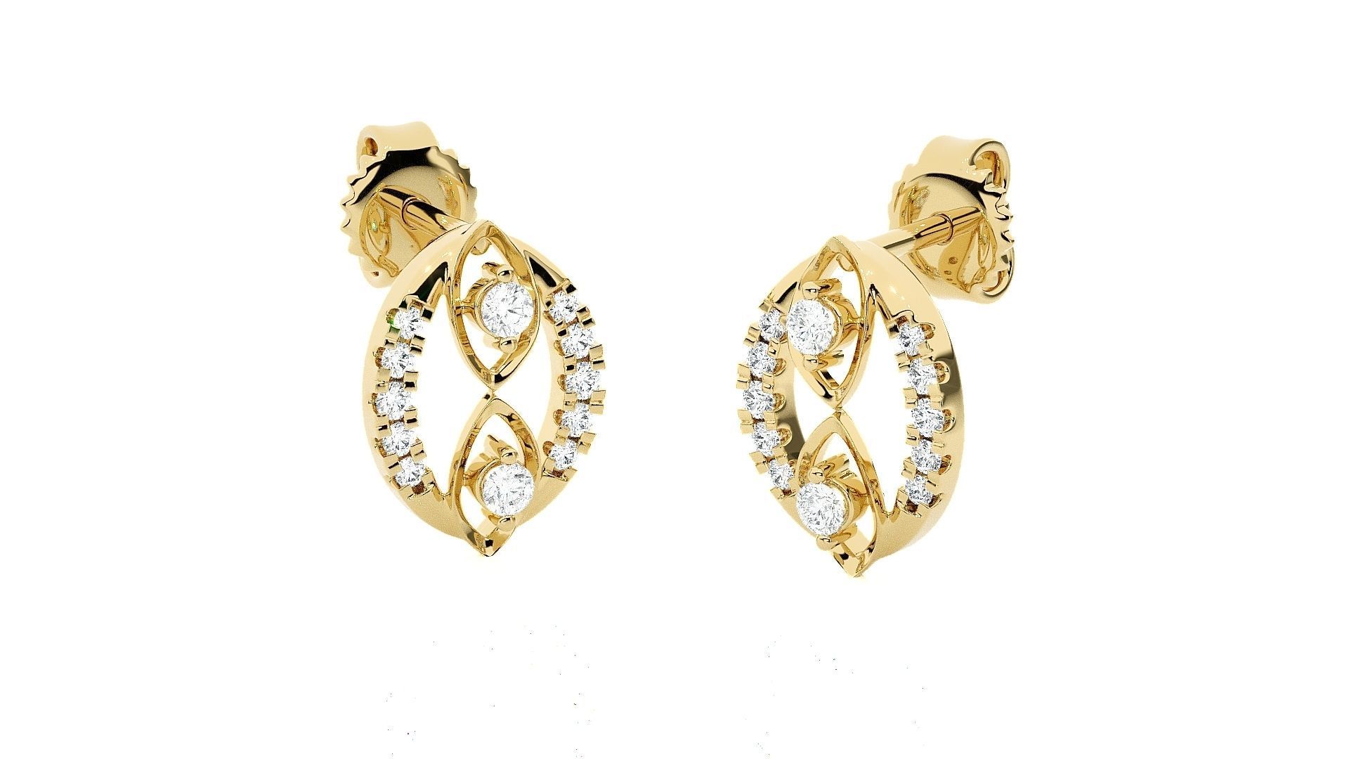 Light wt Women Diamond Earrings  3D print model_13