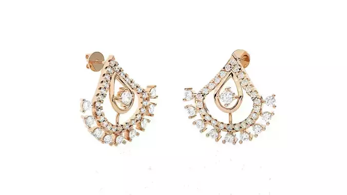 Light wt Women Diamond Earrings 
