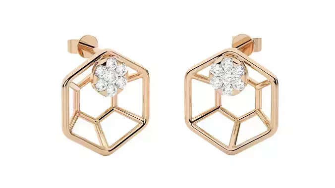 Light wt Women Diamond Earrings 