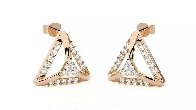 Light wt Women Diamond Earrings 3D print model