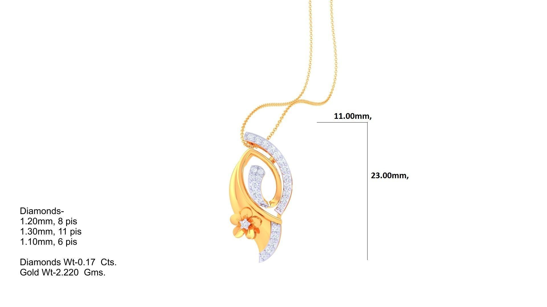 Flower Light wt Pendant Necklace 3dm stl 3mf obj glb render 3D print model_1