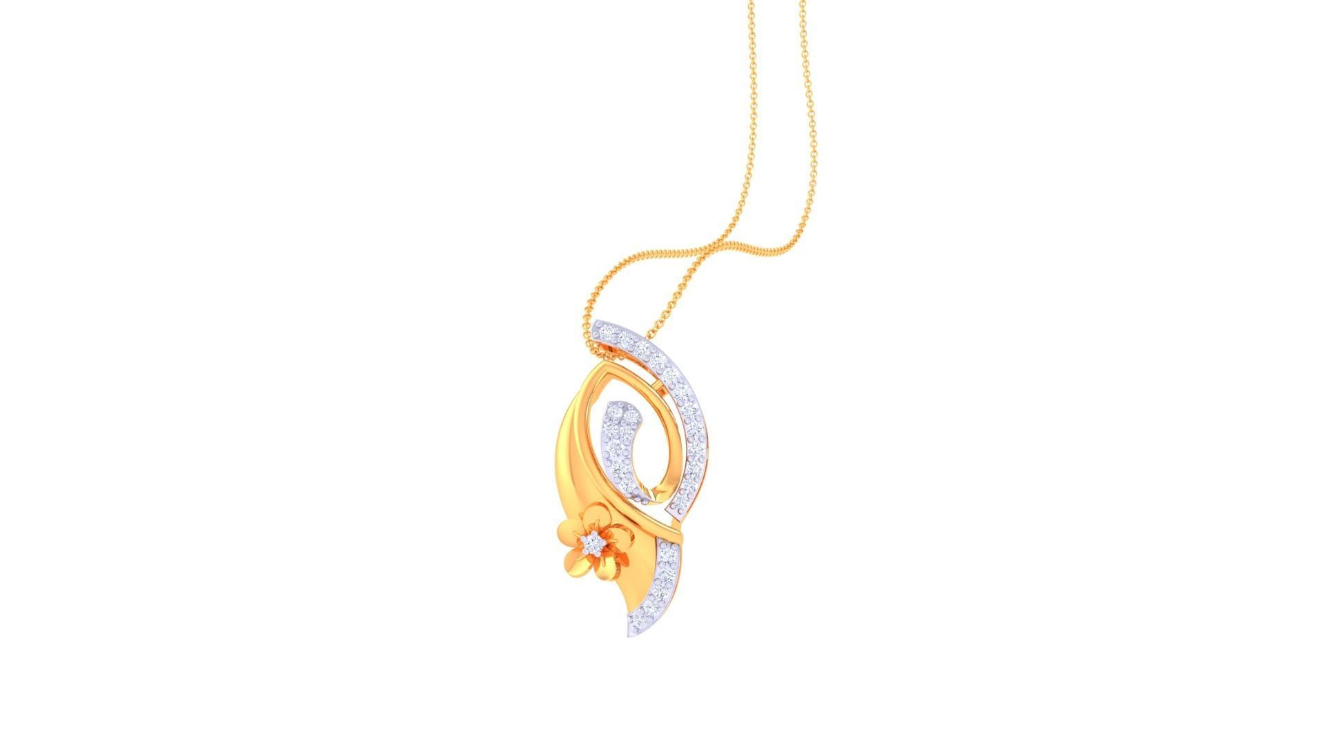 Flower Light wt Pendant Necklace 3dm stl 3mf obj glb render 3D print model_2
