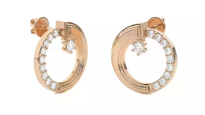 Light wt Women Diamond Earrings 
