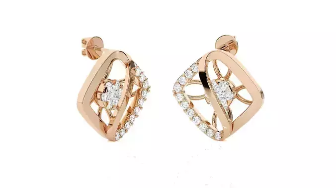 Light wt Women Diamond Earrings 