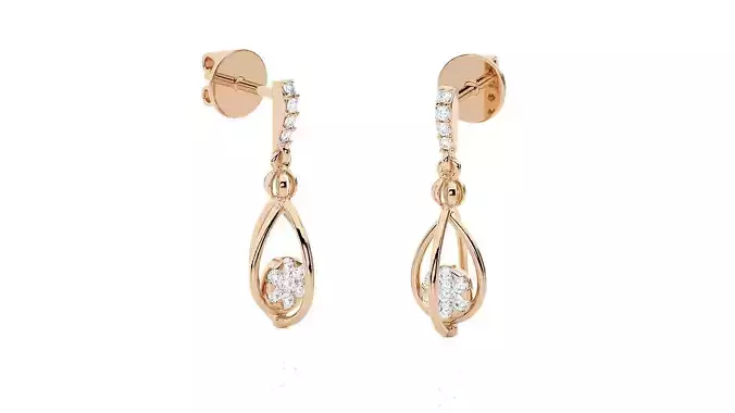 Light wt Women Diamond Earrings 3D print model