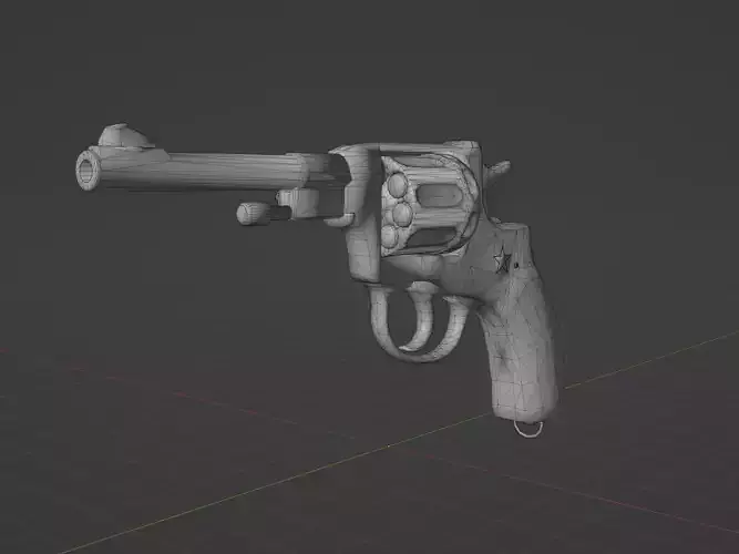 M1895 Nagant Revolver  Low-poly 3D model