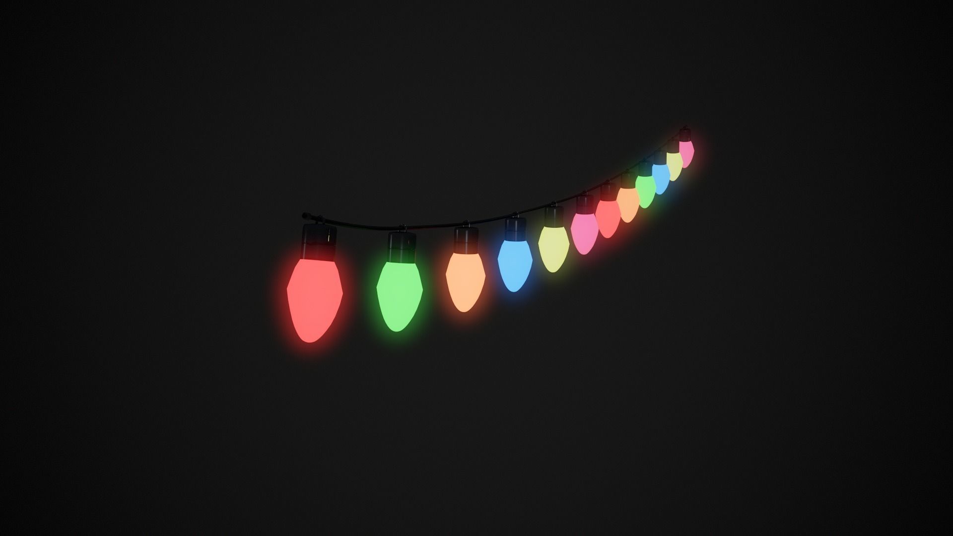 Low Poly Christmas Lights   Low-poly 3D model_1