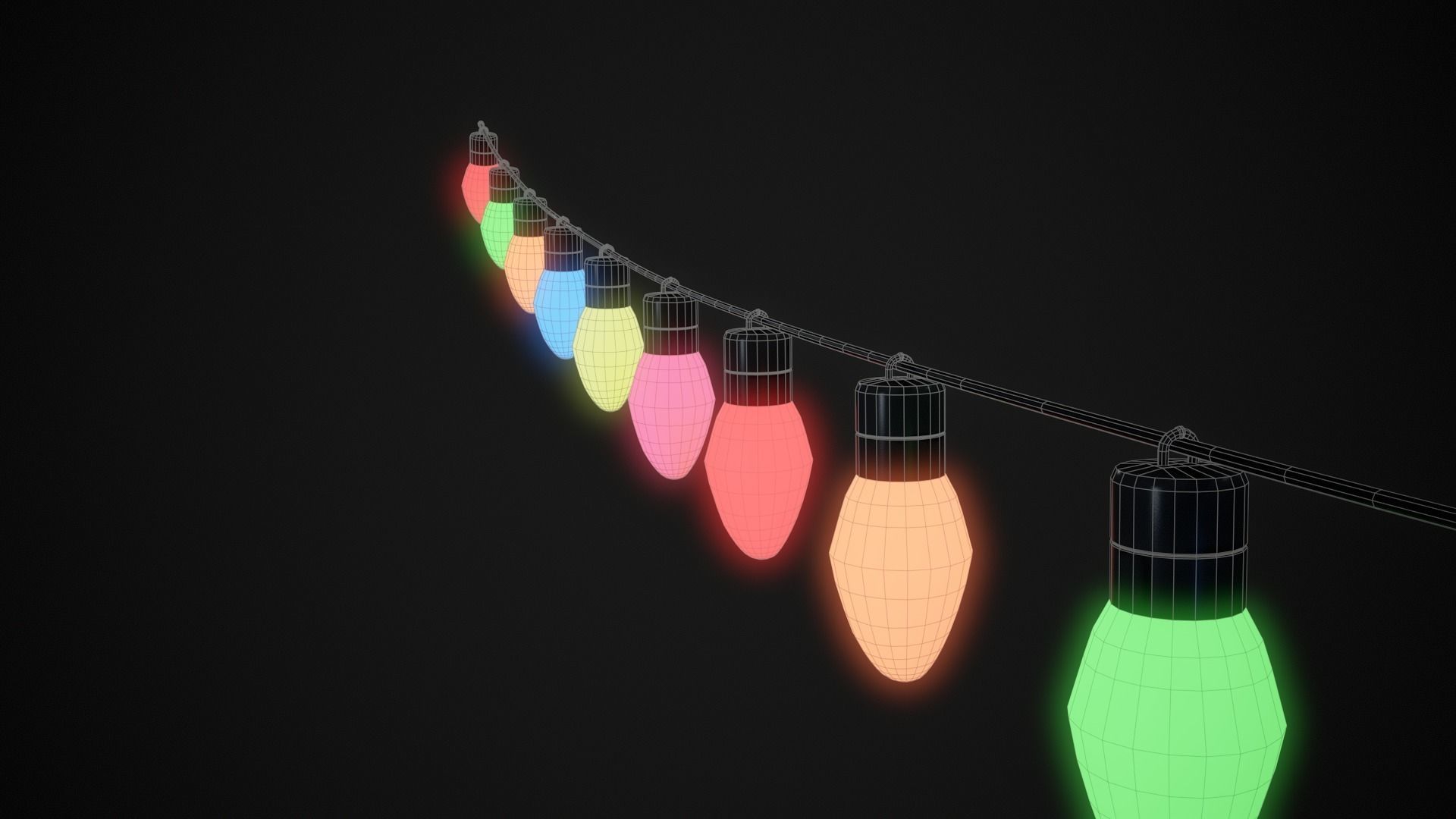 Low Poly Christmas Lights   Low-poly 3D model_8