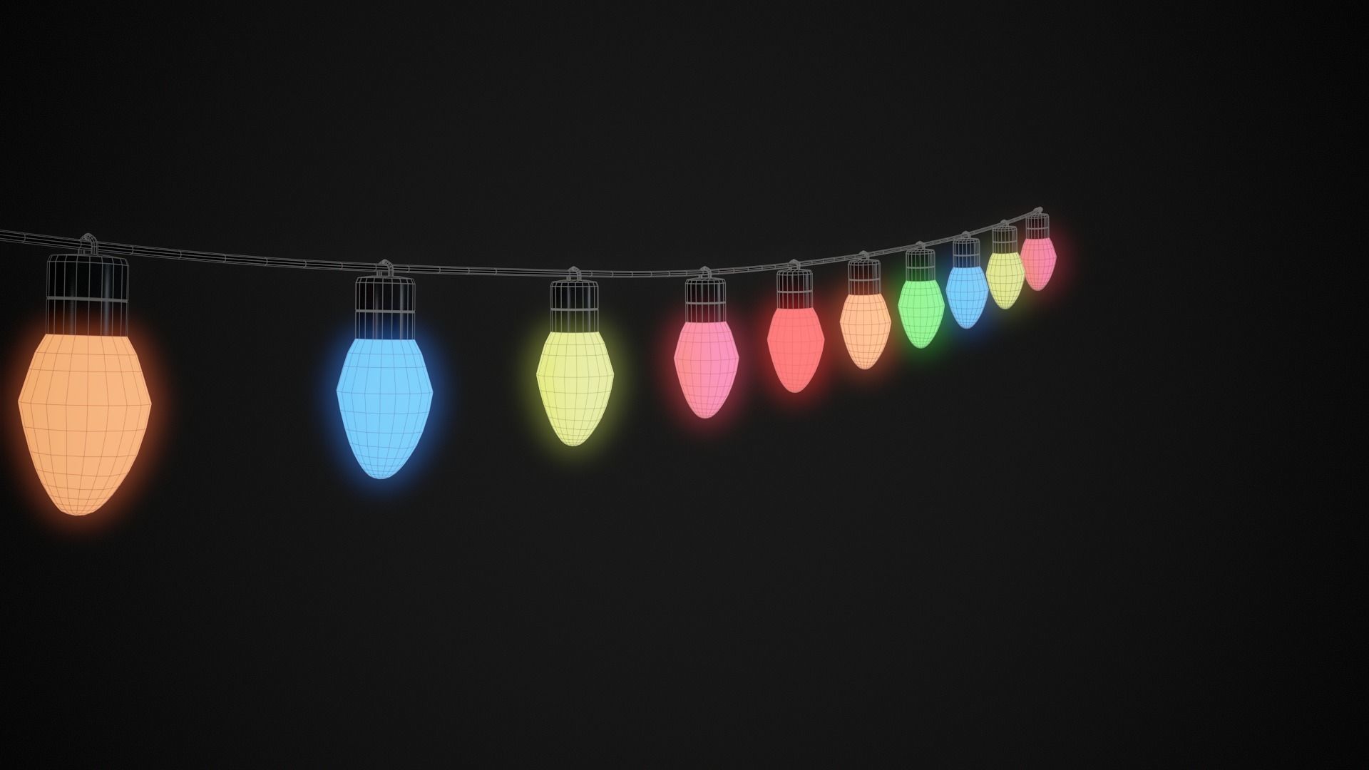 Low Poly Christmas Lights   Low-poly 3D model_7