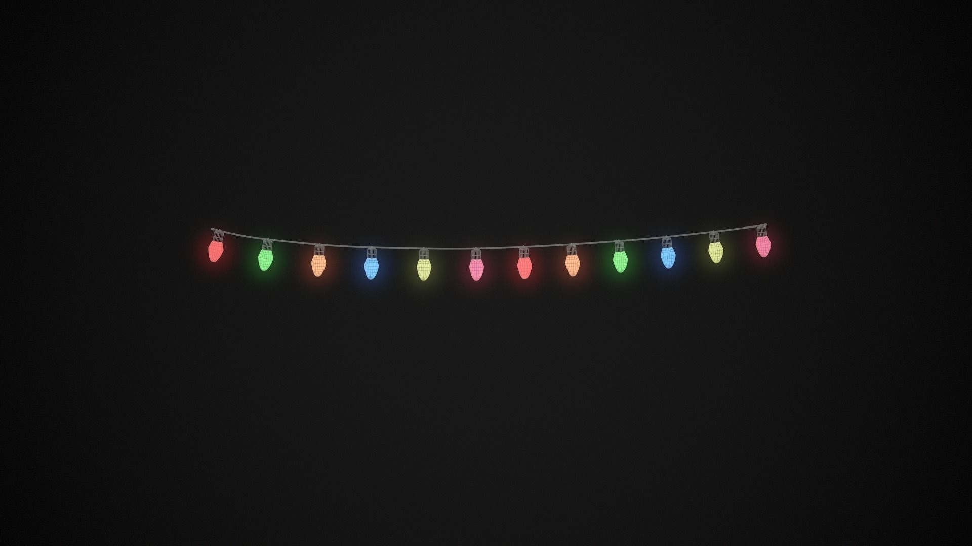 Low Poly Christmas Lights   Low-poly 3D model_6