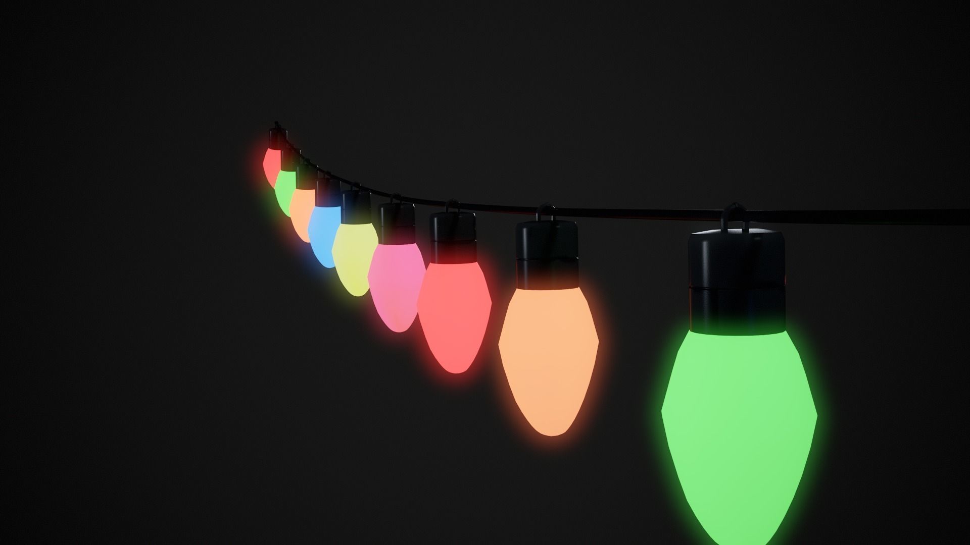 Low Poly Christmas Lights   Low-poly 3D model_2