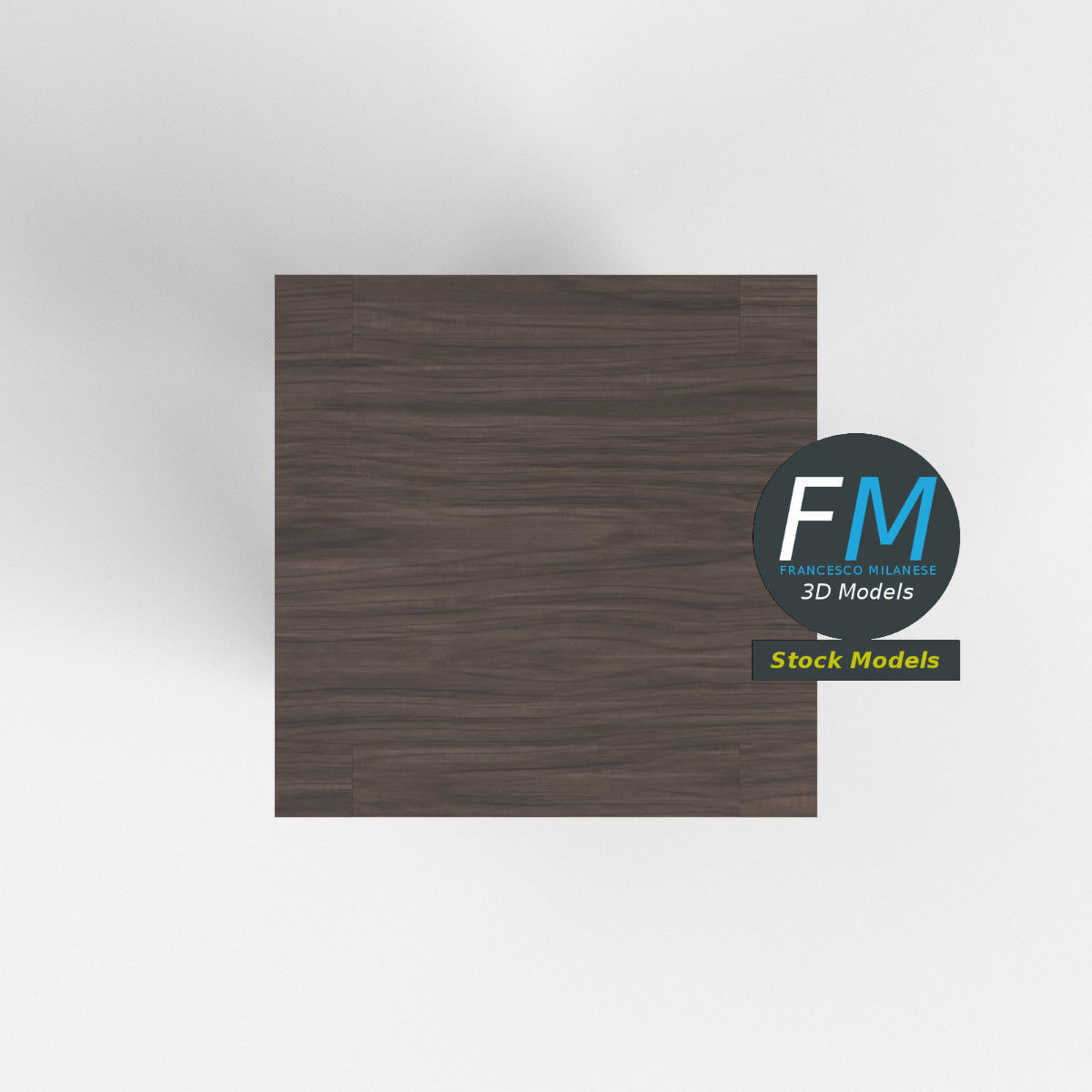 Wooden high stool 3D model_6