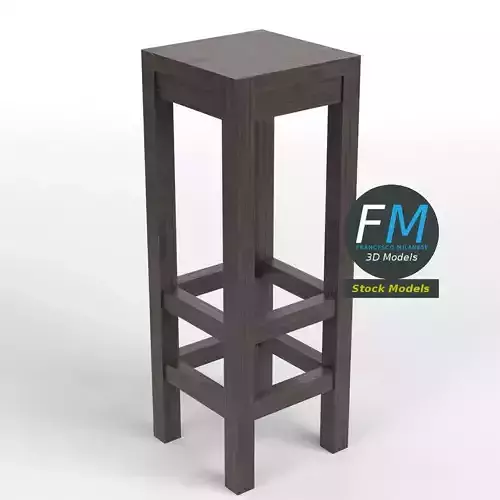 Wooden high stool