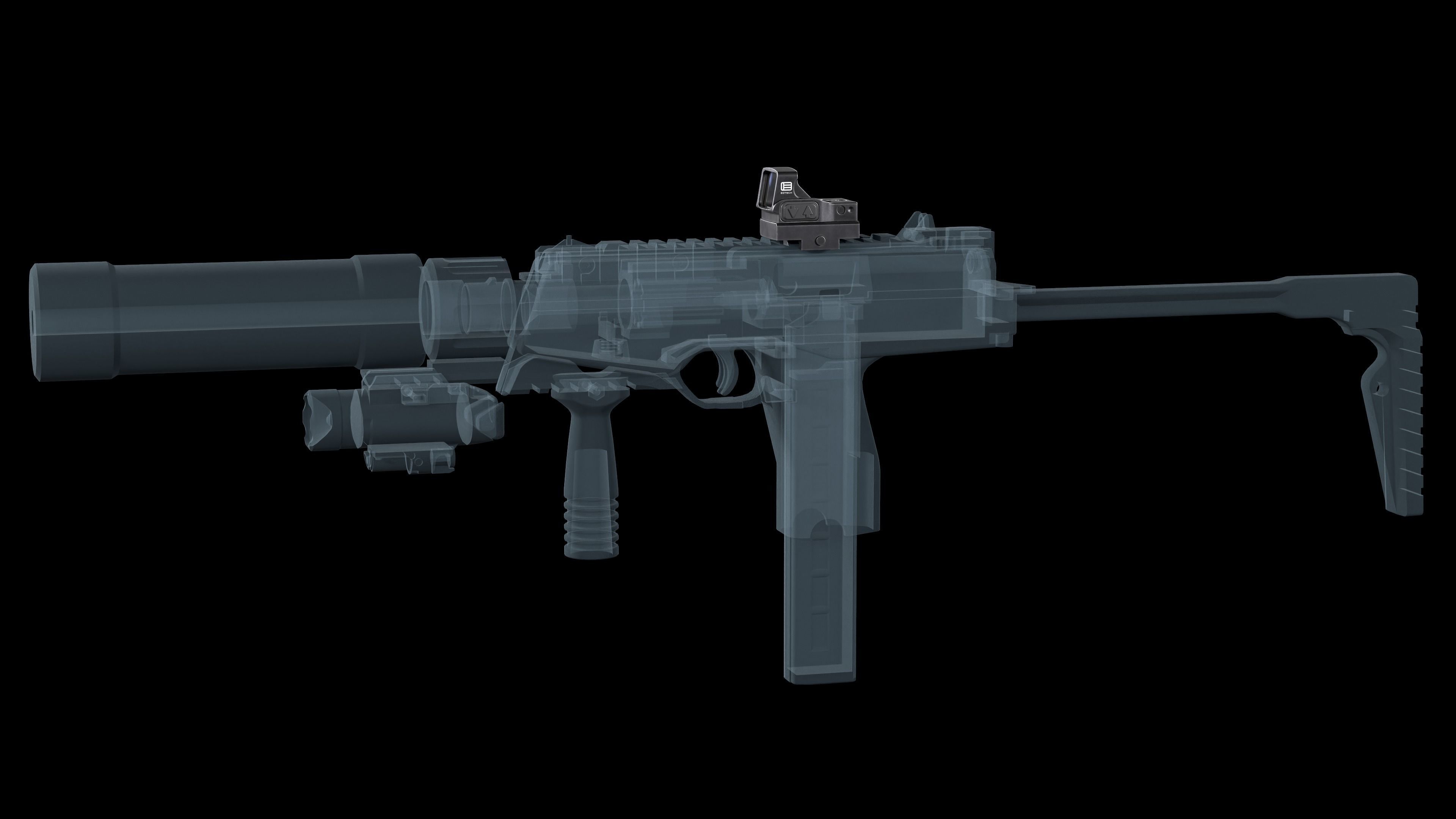 EOTECH EFLX Red Dot Sight Low-poly 3D model_7