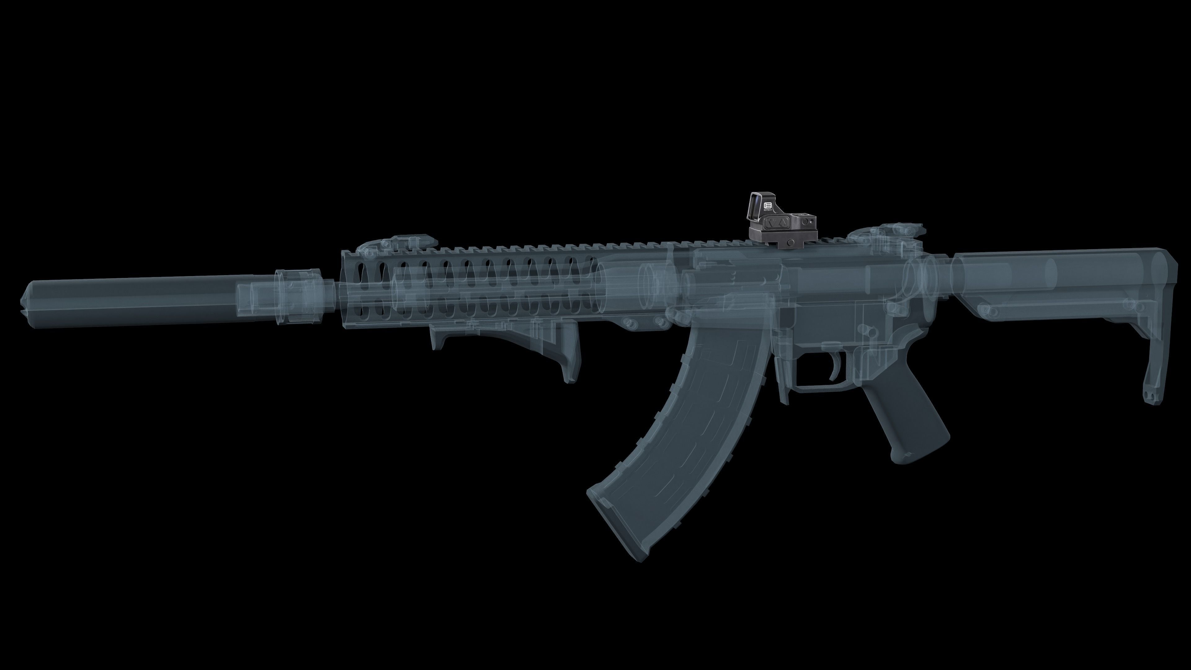 EOTECH EFLX Red Dot Sight Low-poly 3D model_4