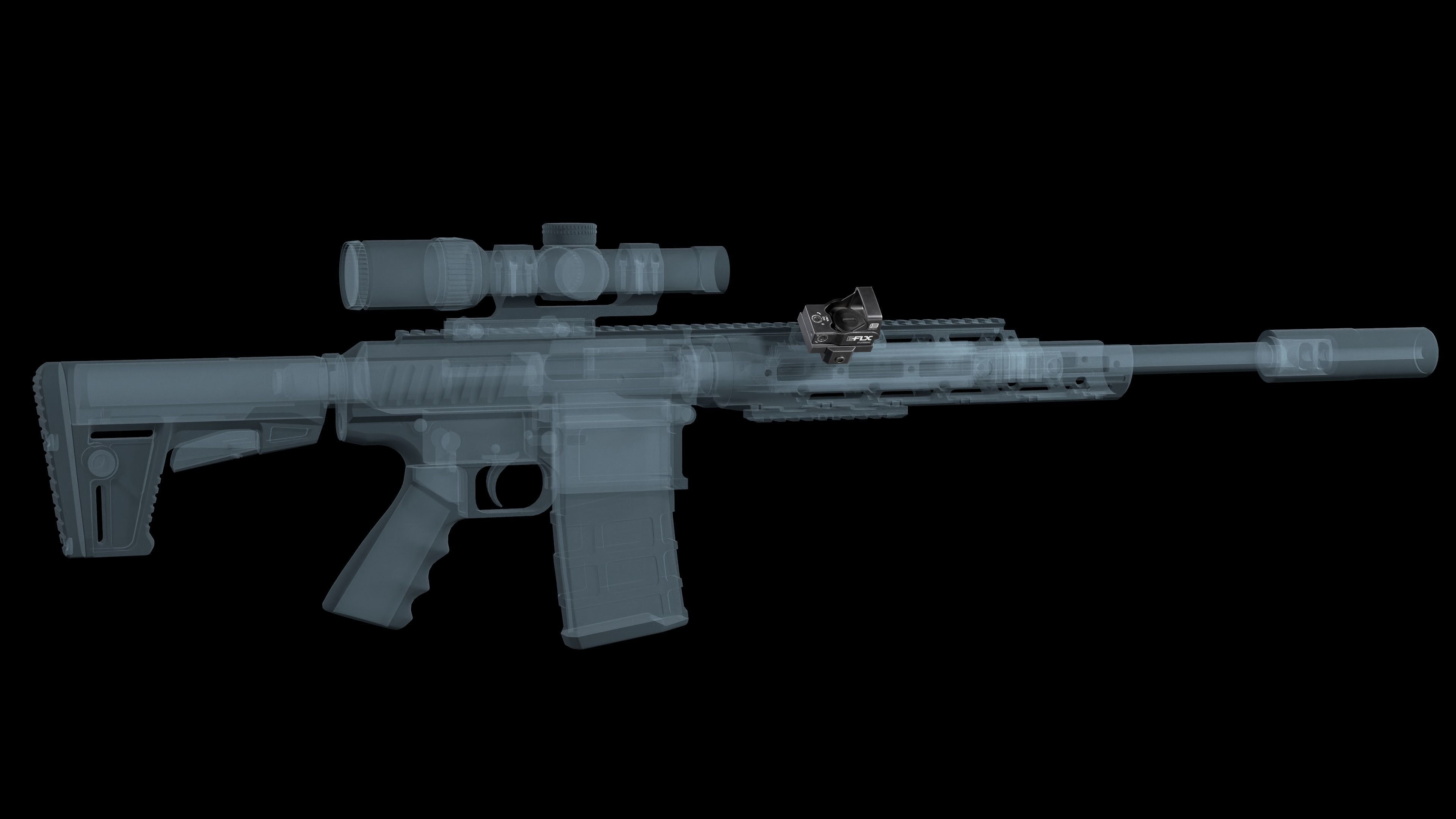 EOTECH EFLX Red Dot Sight Low-poly 3D model_3