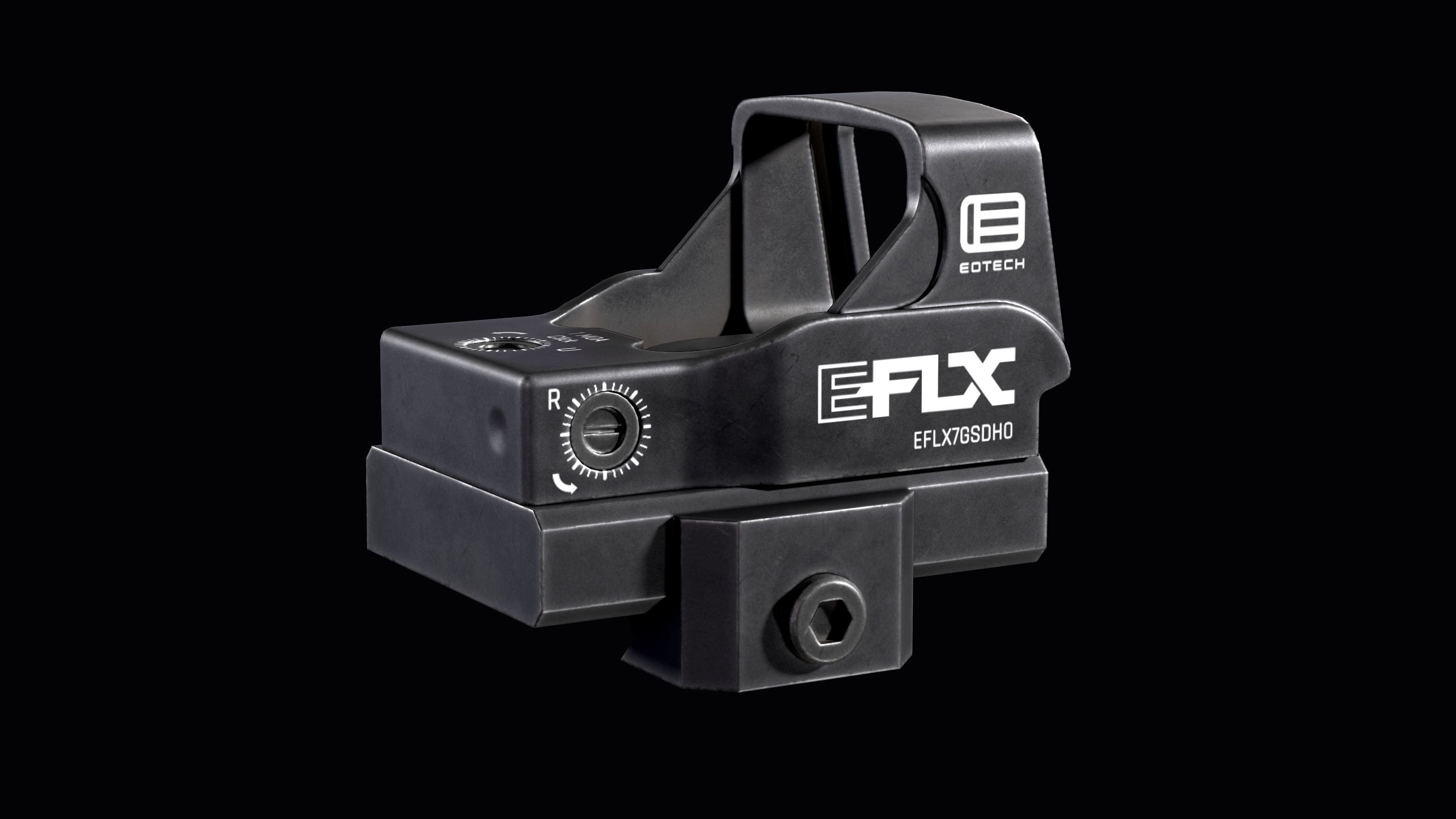 EOTECH EFLX Red Dot Sight Low-poly 3D model_9