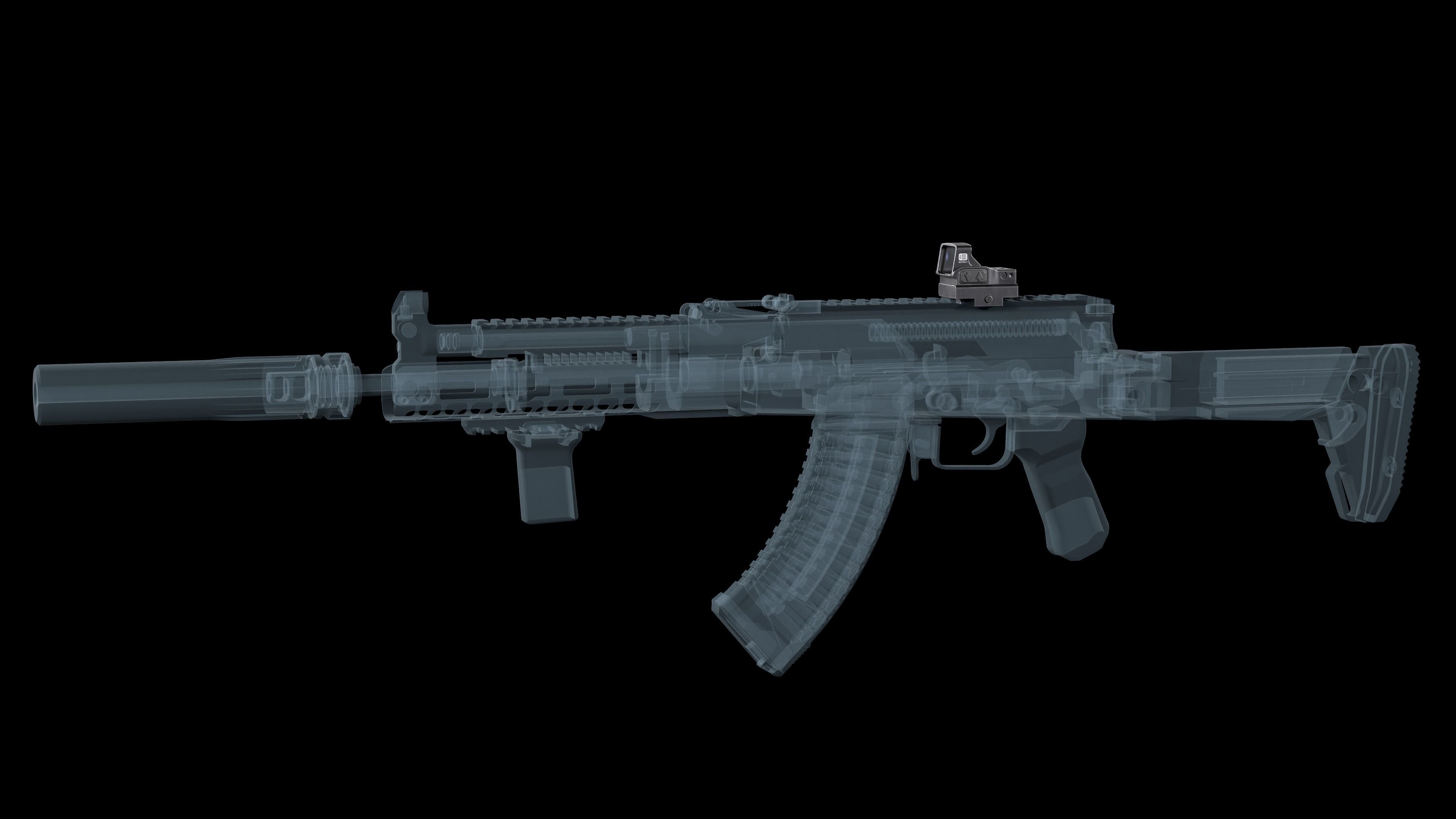 EOTECH EFLX Red Dot Sight Low-poly 3D model_5