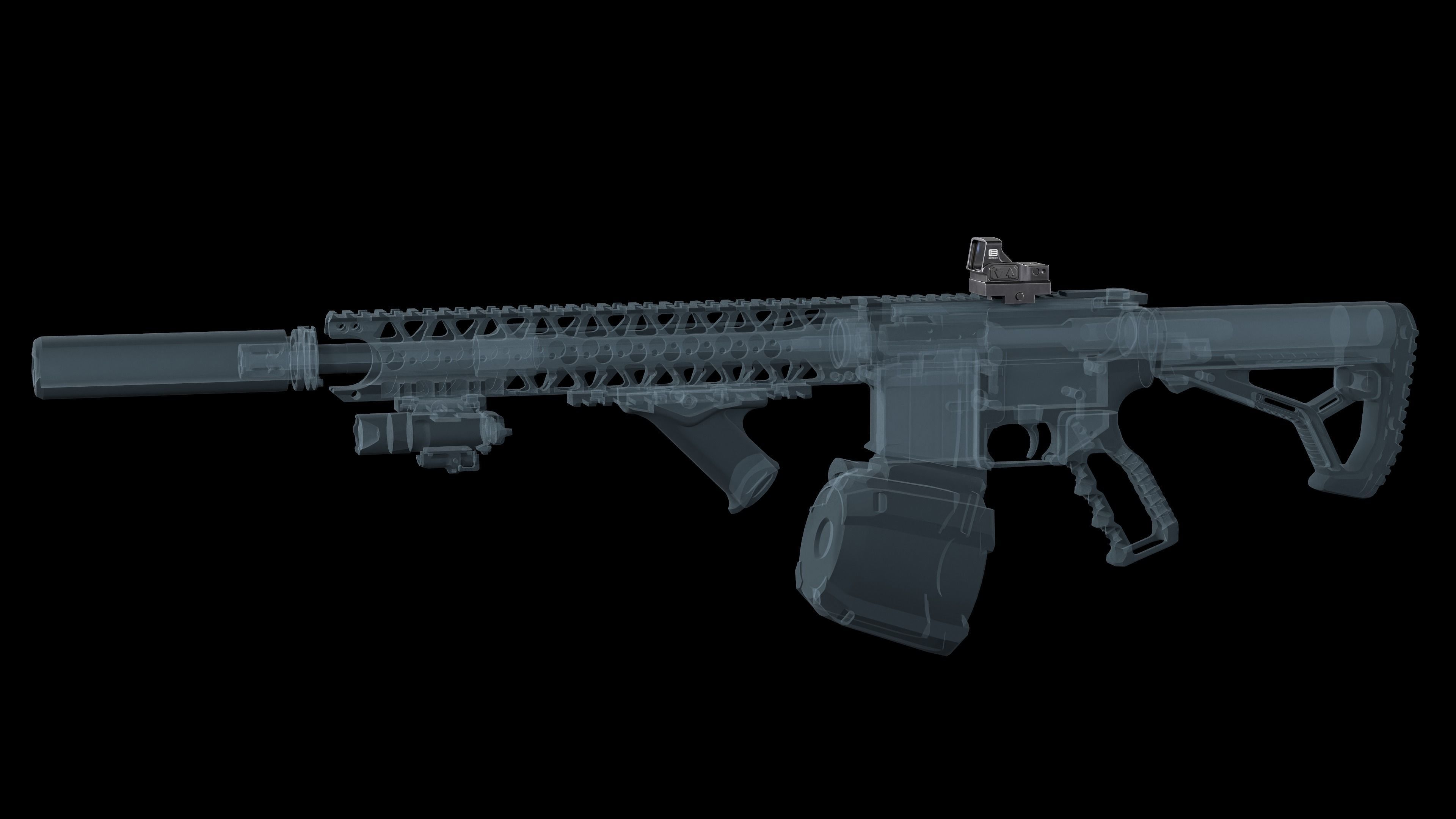 EOTECH EFLX Red Dot Sight Low-poly 3D model_2