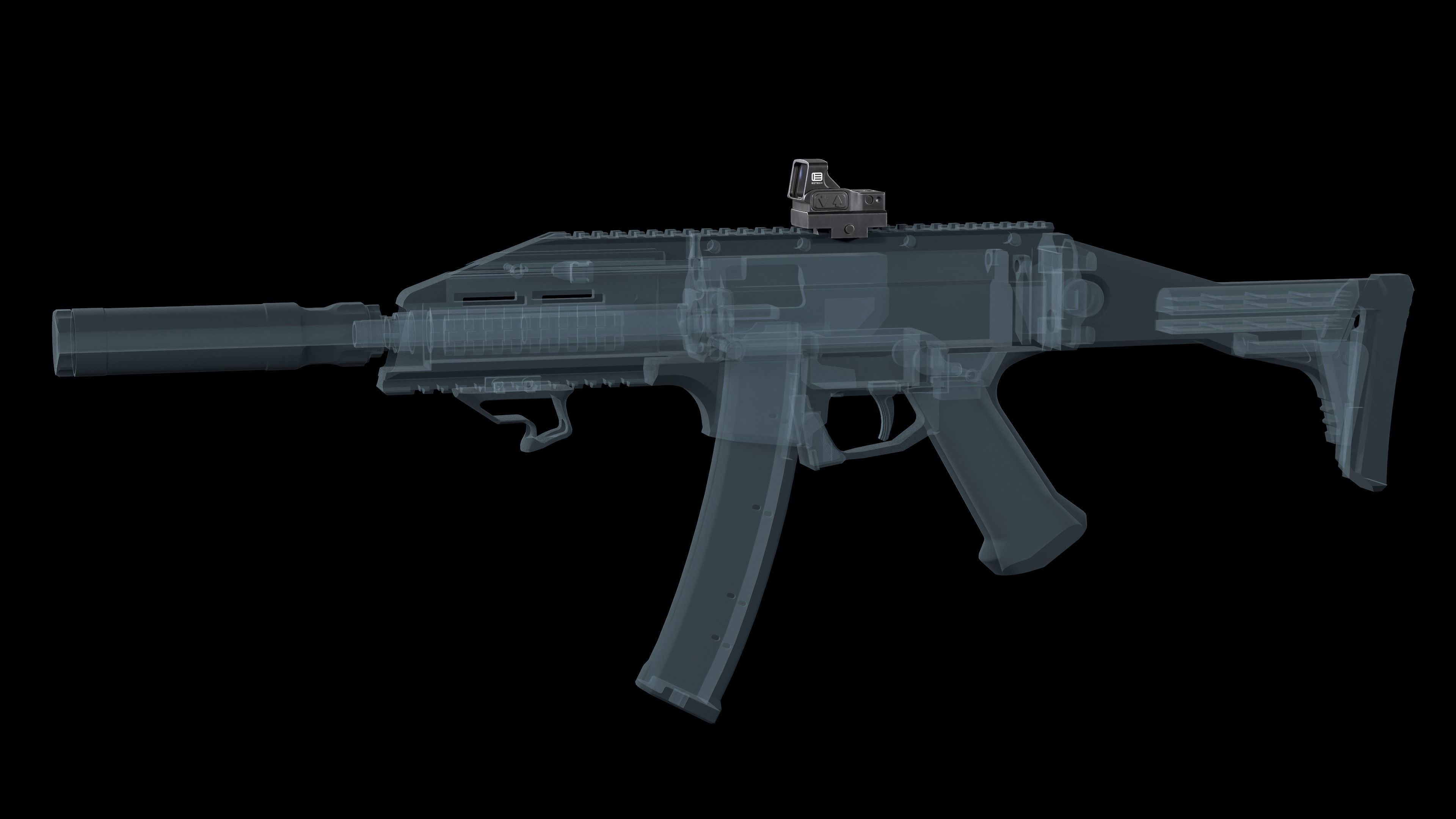 EOTECH EFLX Red Dot Sight Low-poly 3D model_6