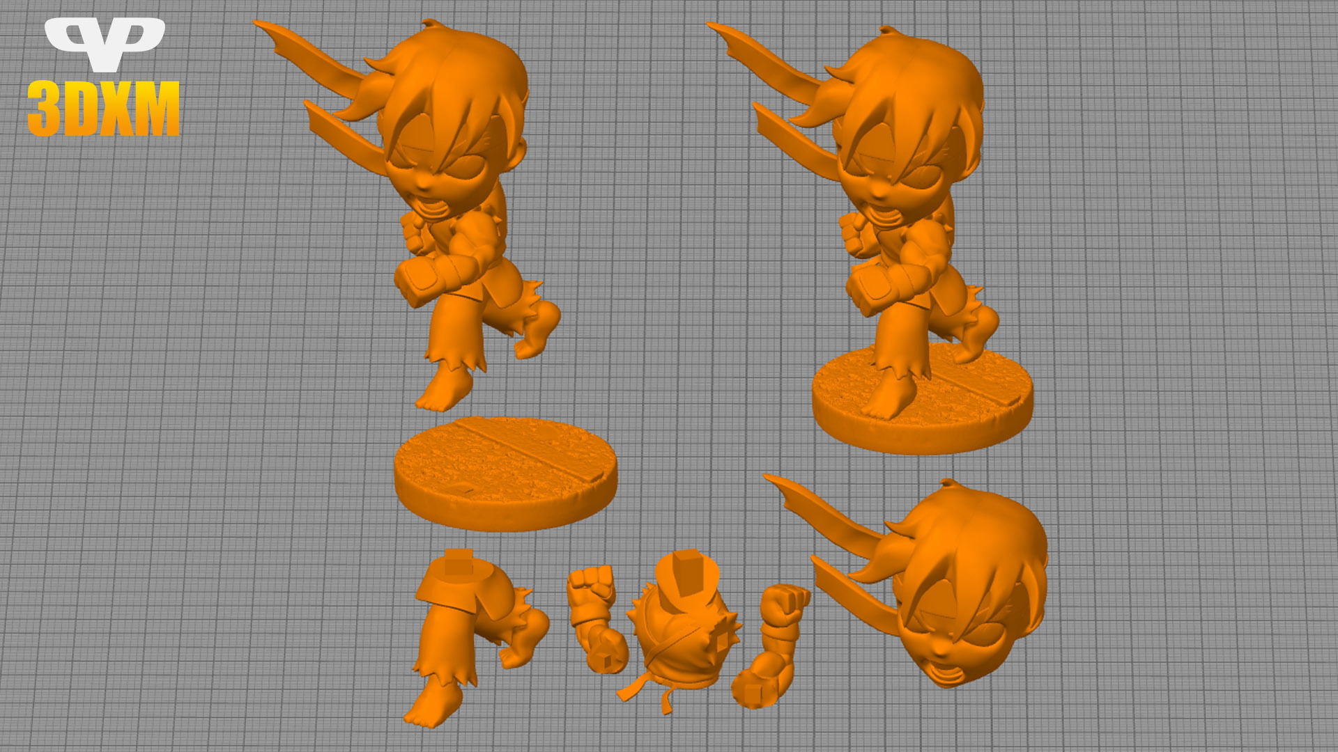 Ryu Chibi STL for 3D Printing 3DXM ChibiSTL 3D print model_1