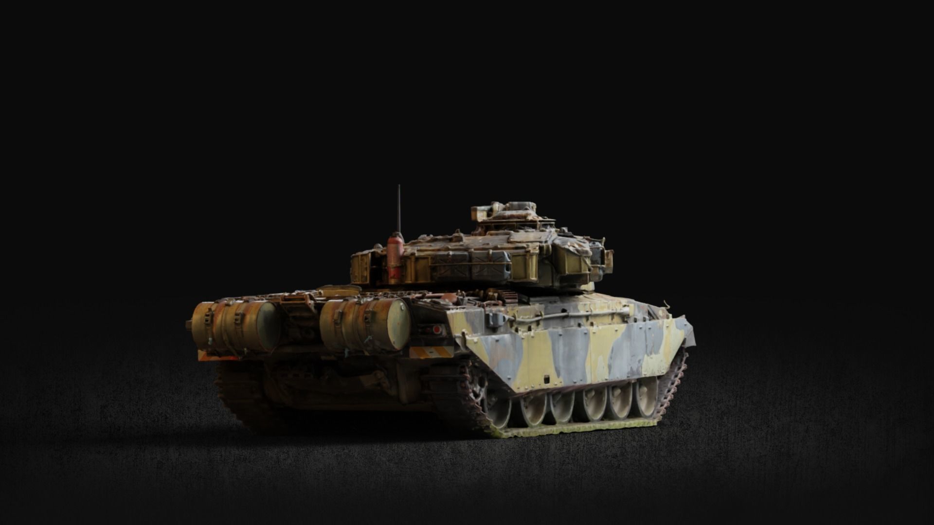 Post-Apocalyptic British Challenger 1 Tank 3D model_2