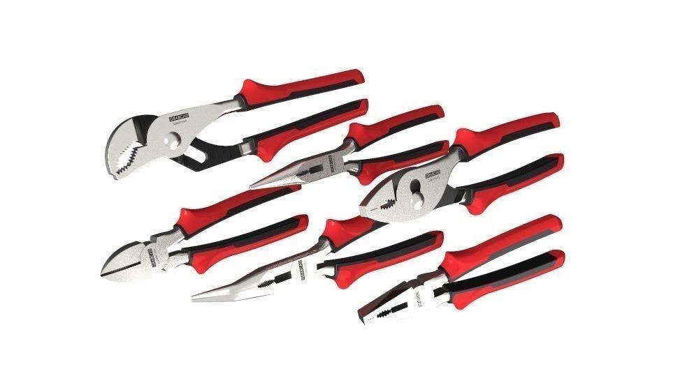 Pliers Set - 6 Pieces 3D model_3