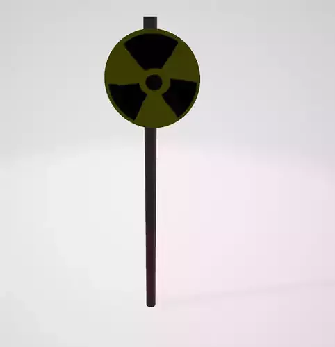 Old rusty radiation sign