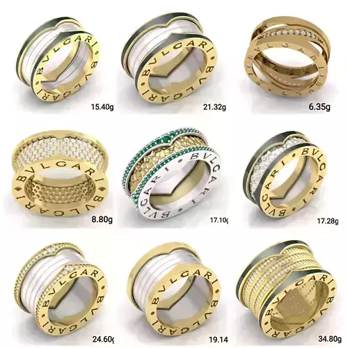 09 Bvlgari gents  rings  3D Model Collection