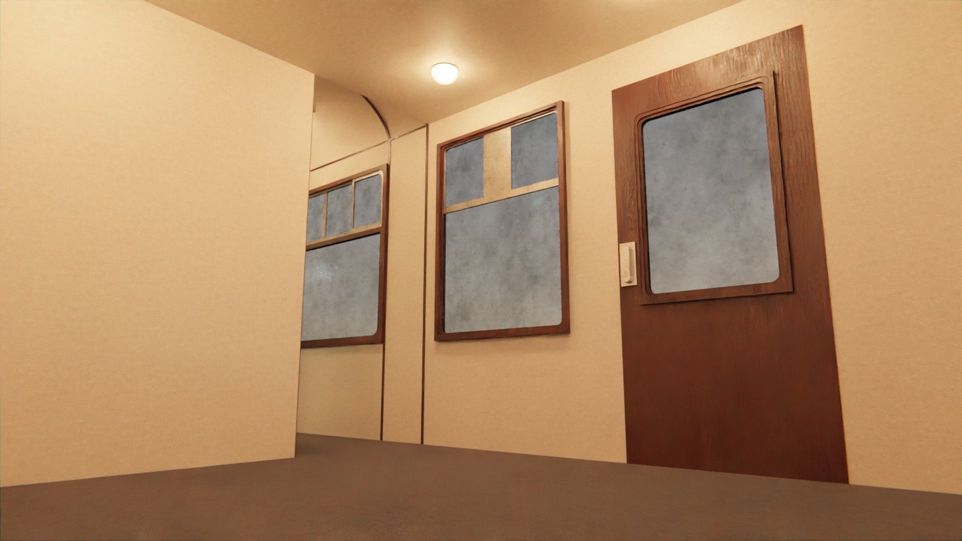 Rail train wagon compartment coach interior hogwarts express Low-poly 3D model_9