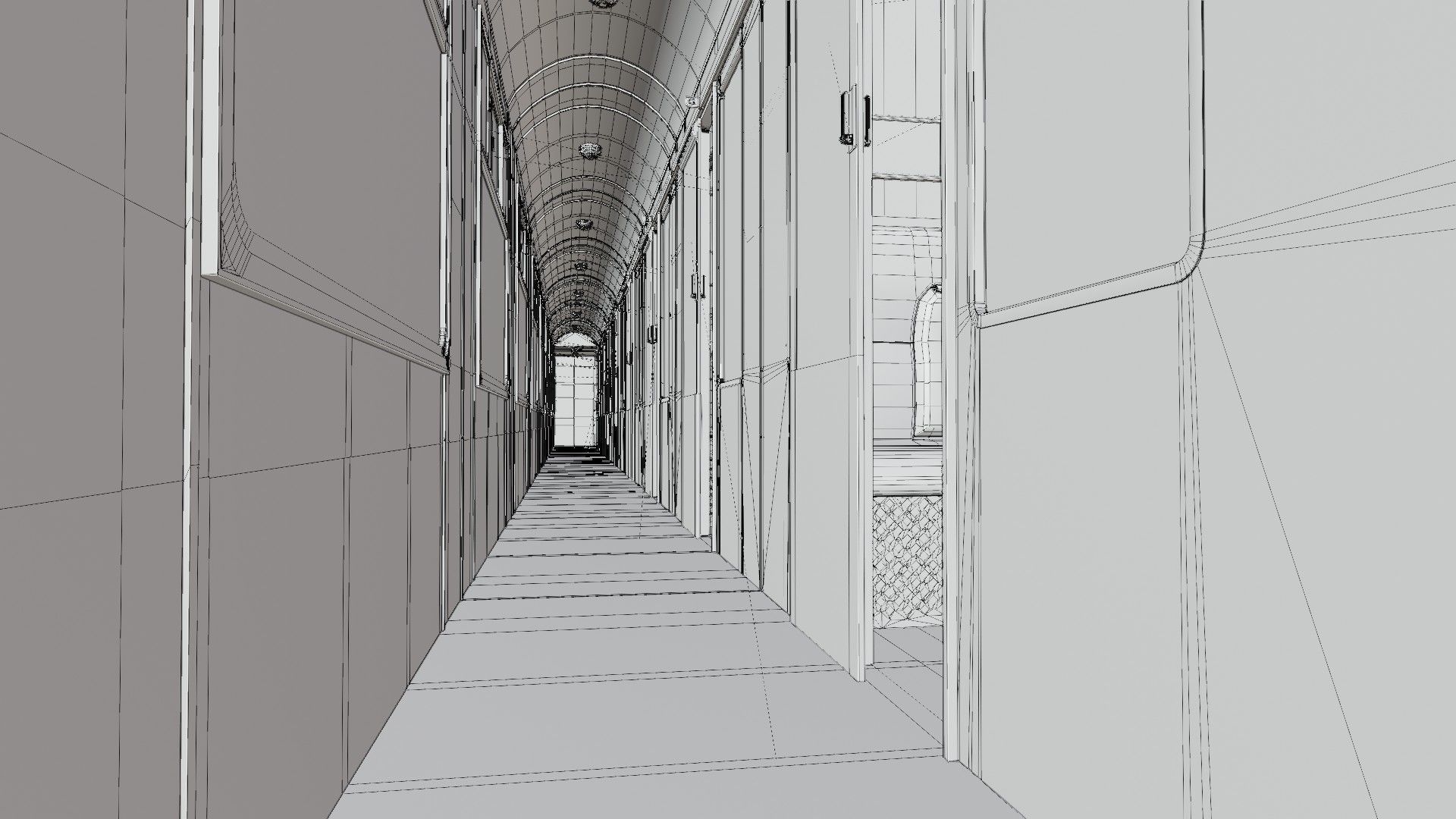 Rail train wagon compartment coach interior hogwarts express Low-poly 3D model_11