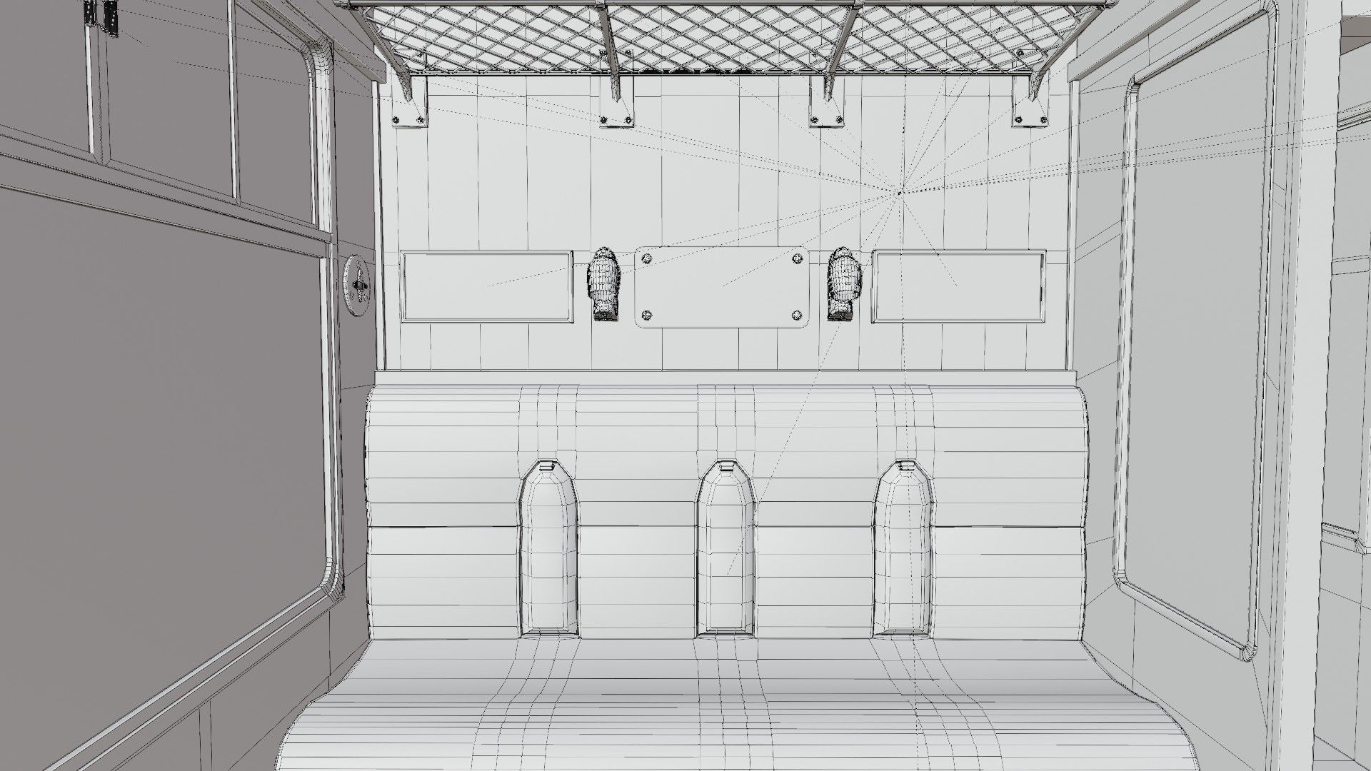 Rail train wagon compartment coach interior hogwarts express Low-poly 3D model_16