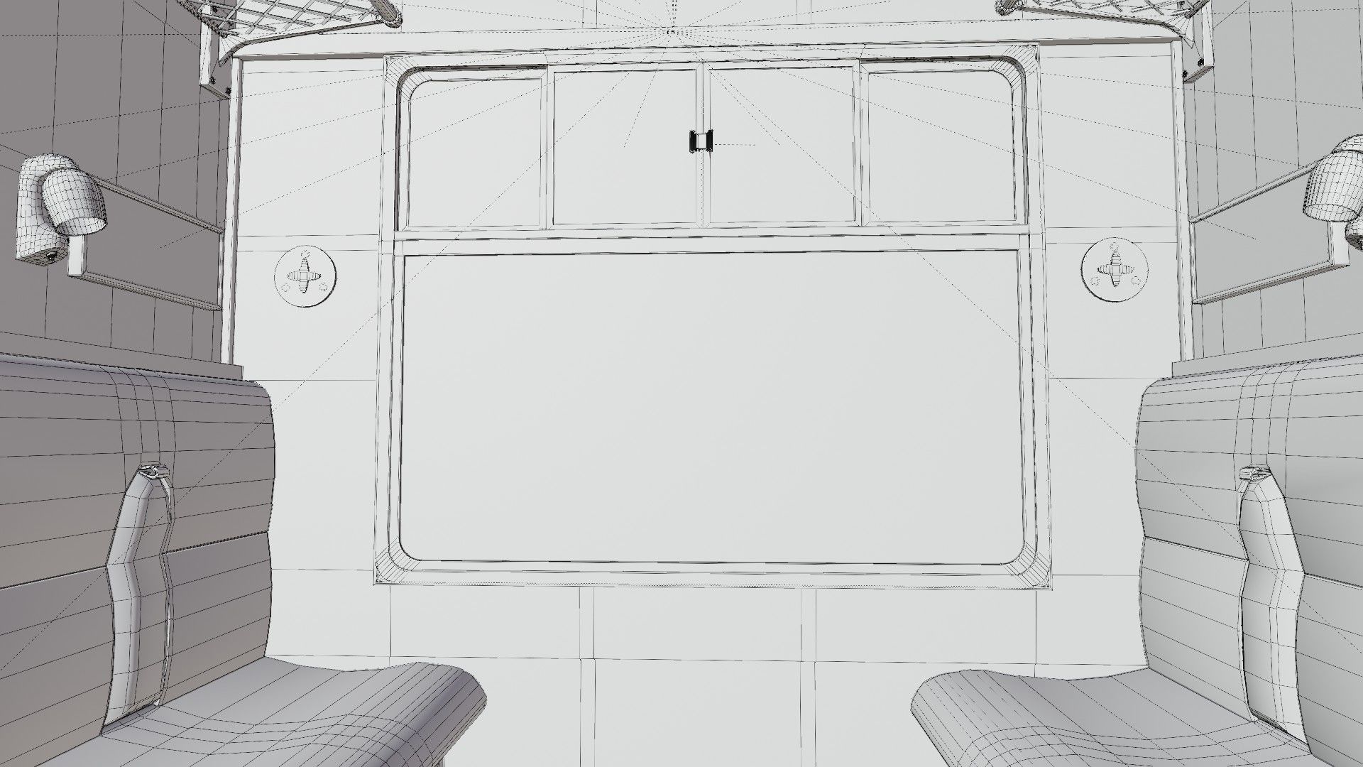 Rail train wagon compartment coach interior hogwarts express Low-poly 3D model_12