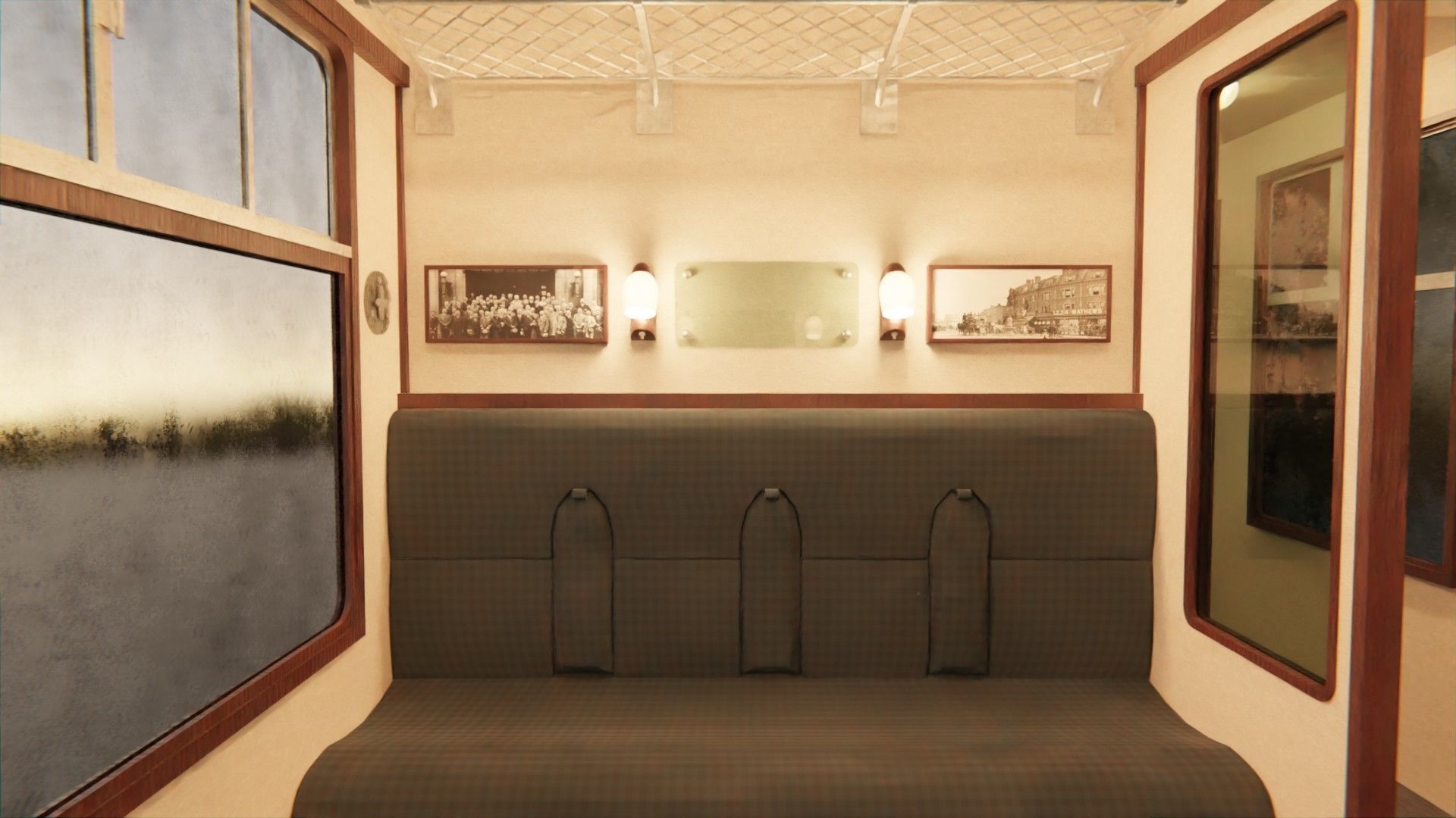 Rail train wagon compartment coach interior hogwarts express Low-poly 3D model_6