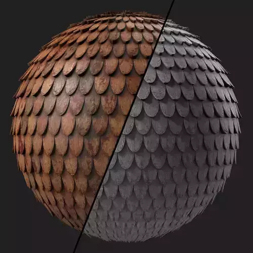 Roof Tile Materials 88- Wooden Roofing By Sbsar Seamless Pbr