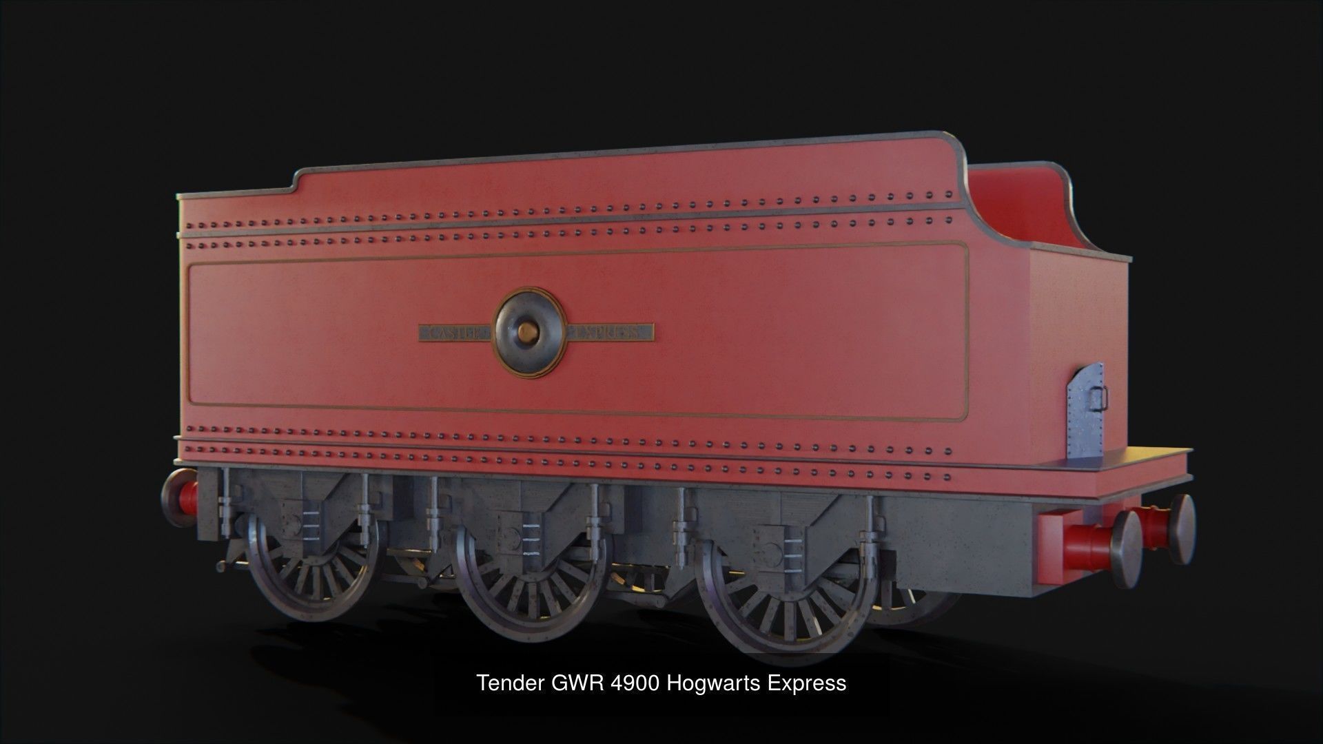 Train hogwarts express locomotive tender compartment coach 3D Model Collection_14