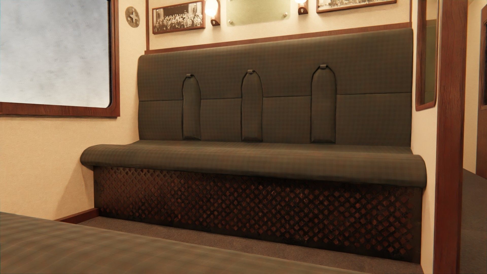 Train hogwarts express locomotive tender compartment coach 3D Model Collection_7