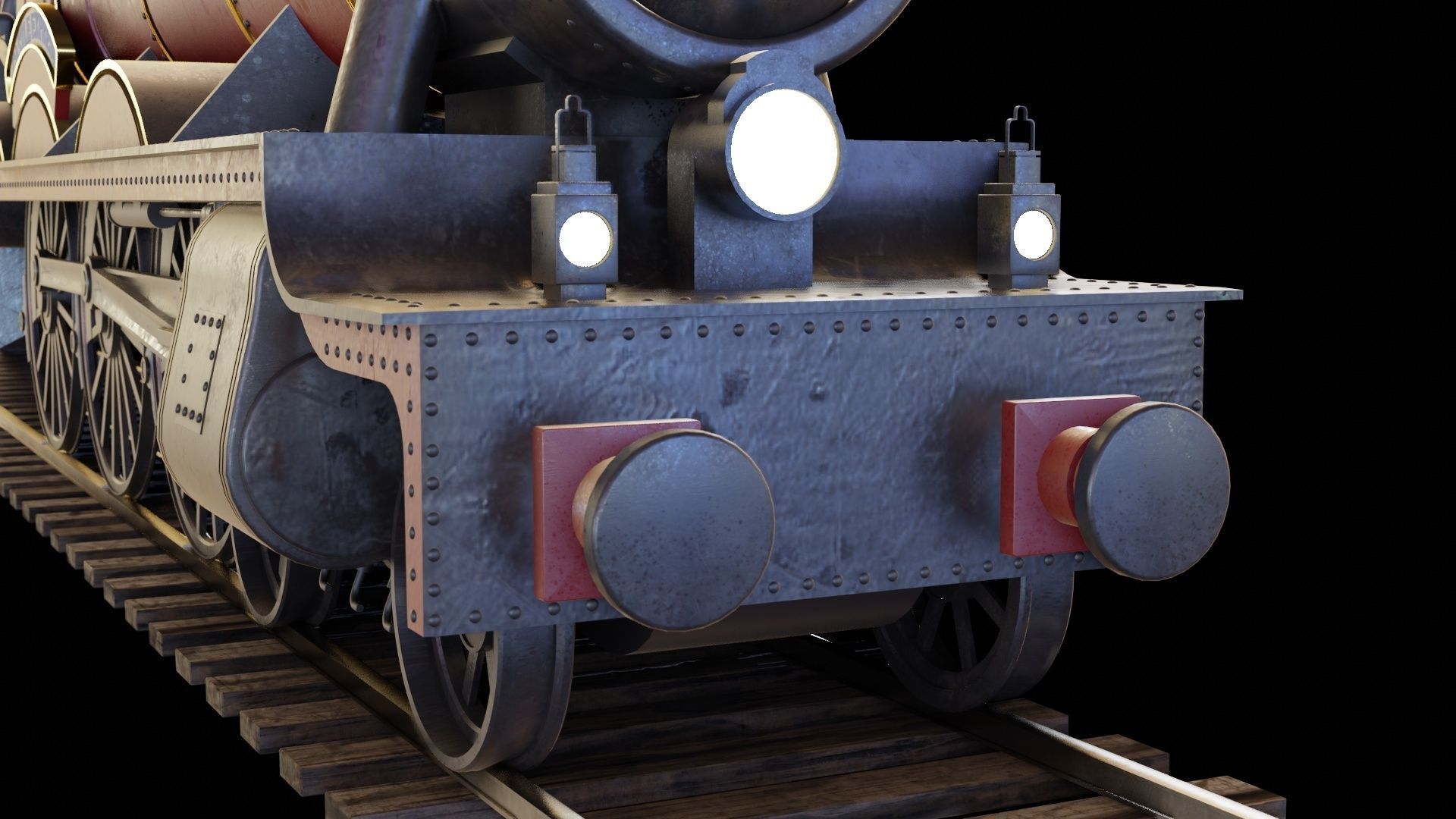 Train hogwarts express locomotive tender compartment coach 3D Model Collection_11