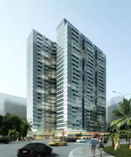 3Dmax fashion city commercial square building 306