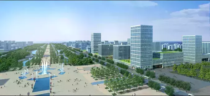 3Dmax fashion city commercial square building 308