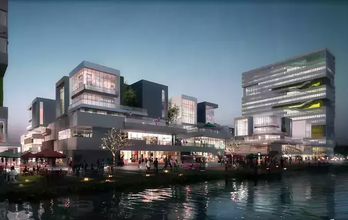 3Dmax fashion city commercial square building 309