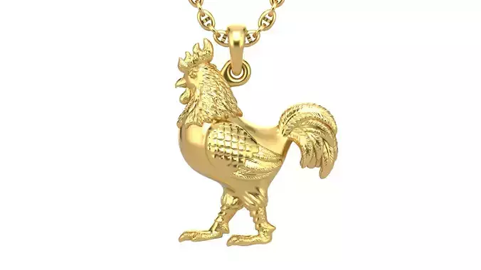 Rooster pendant V1