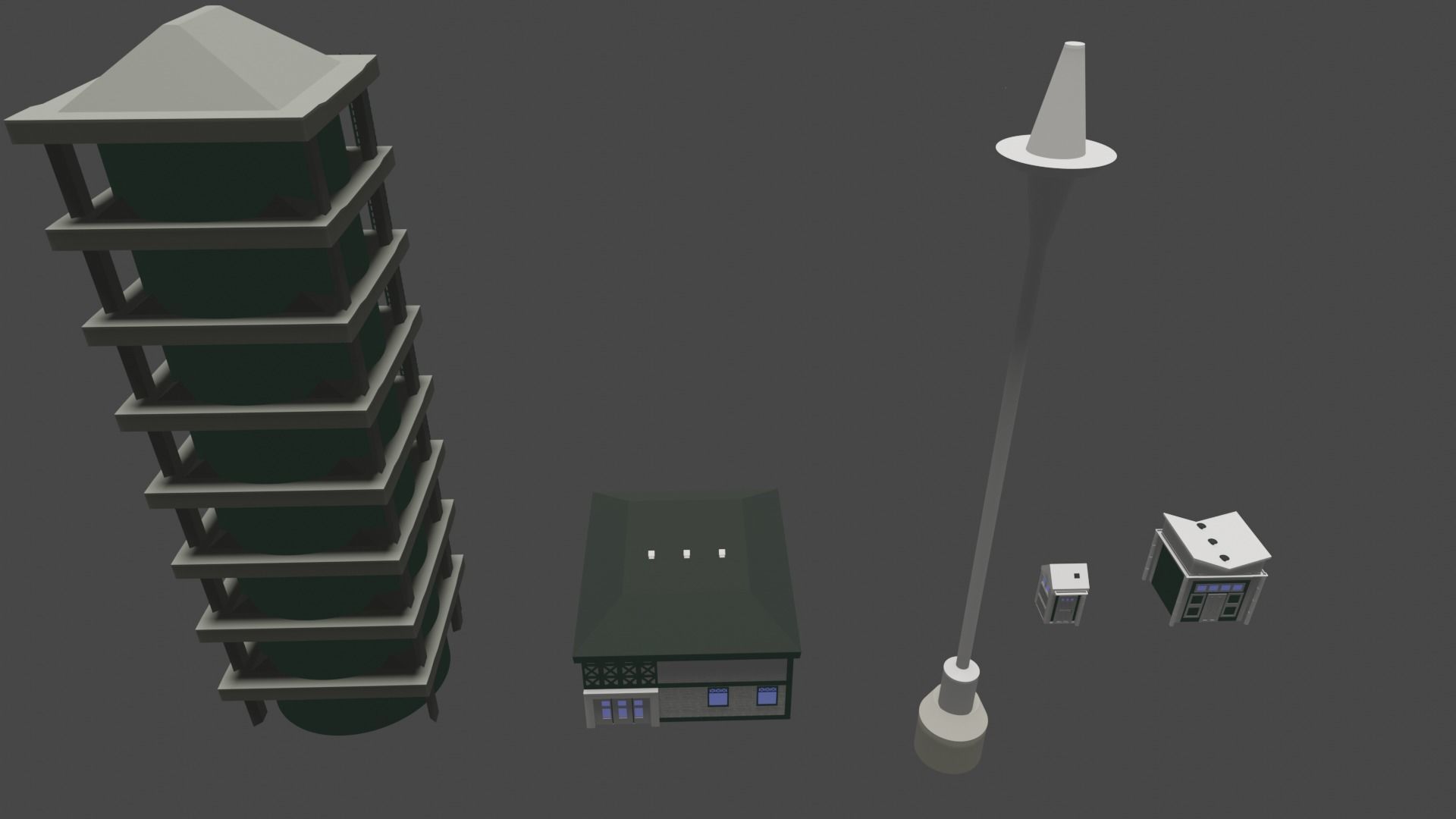 Building Pack  Free 3D model_8