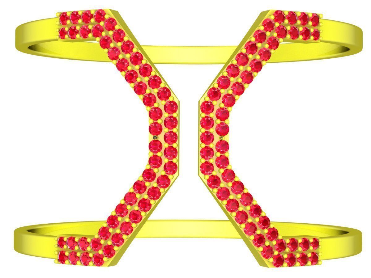 6391 Korean Fashion Diamond Bangle 3D print model_1