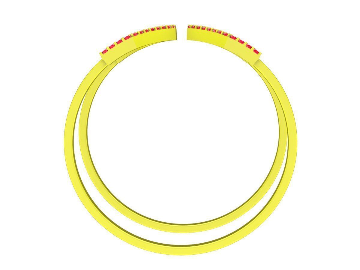 6391 Korean Fashion Diamond Bangle 3D print model_2