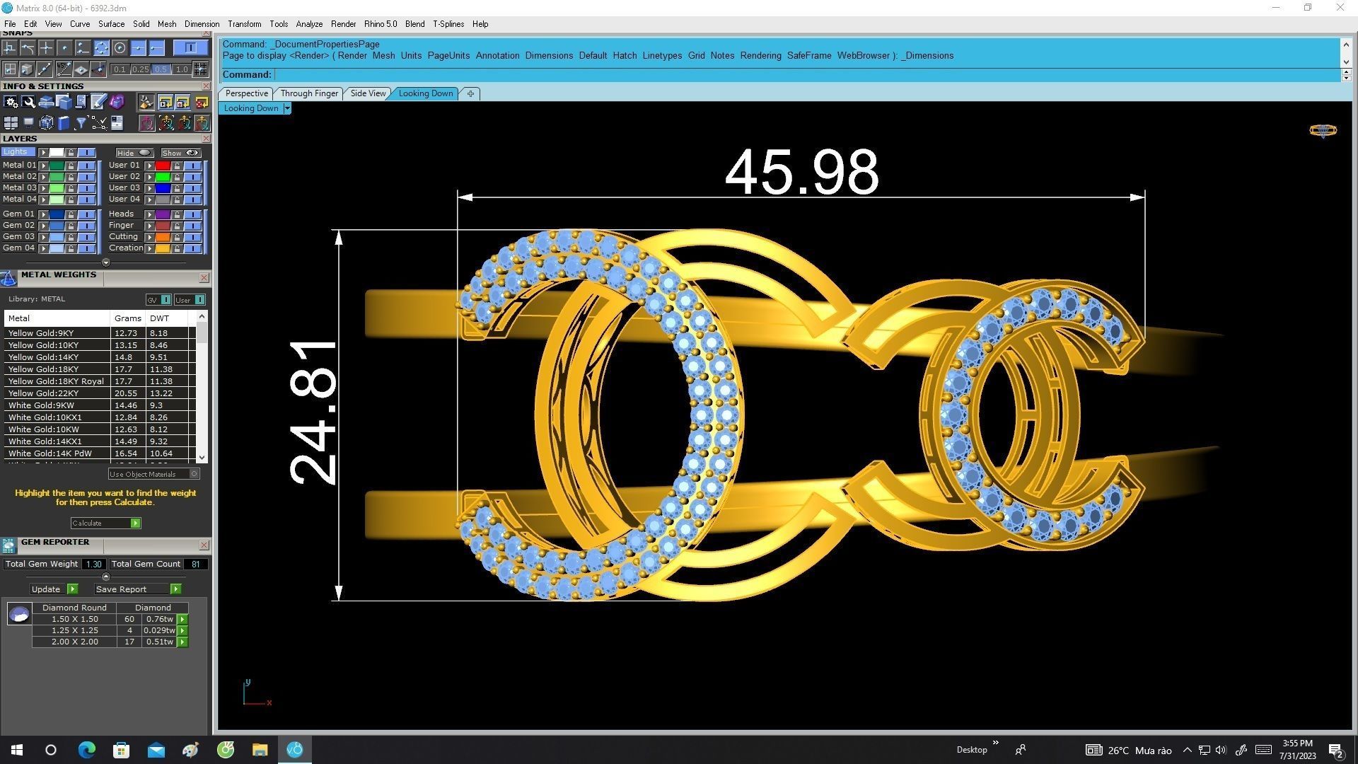 6392 Vietnamese Diamond Bangle 3D print model_5