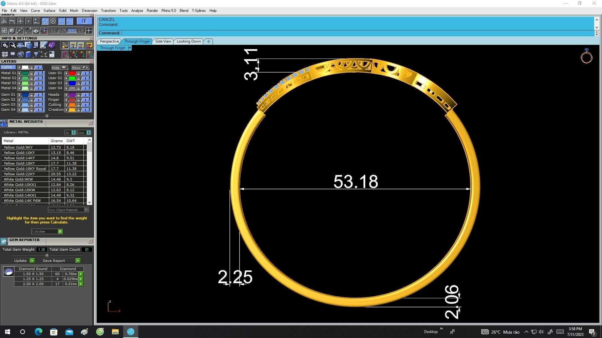 6392 Vietnamese Diamond Bangle 3D print model_6